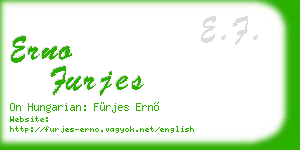erno furjes business card